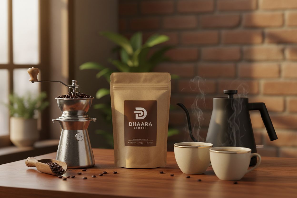 Coffee with equipment
