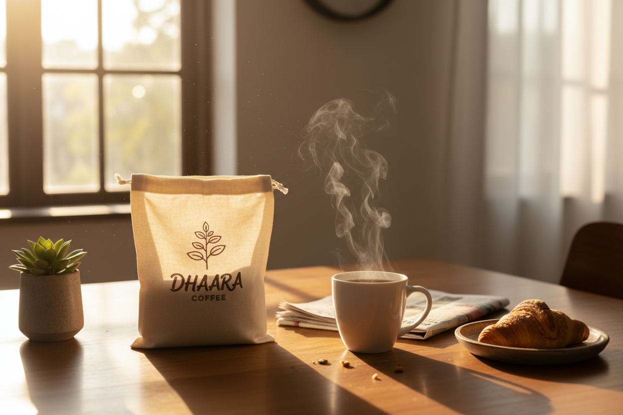 Morning coffee scene